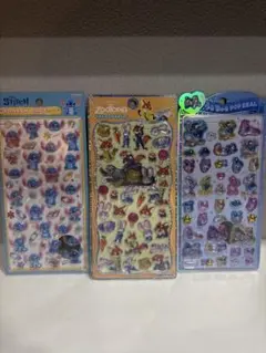 【国内正規品】ディズニー　ボンボンドロップシール　うるちゅる　プチドロ3点セット