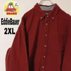USA古着 EddieBauer ネルシャツ　2XL ブラウン　チェック