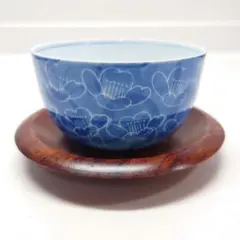 有田焼∥ 湯呑み茶碗∥ 瑞玉作∥椿の柄∥ 1客∥茶托1個付き