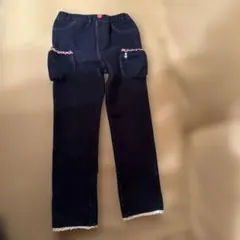 ミキハウス黒いポケット付きロングパンツ