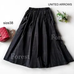 チェック タフタ フレア スカート　size38　UNITED ARROWS
