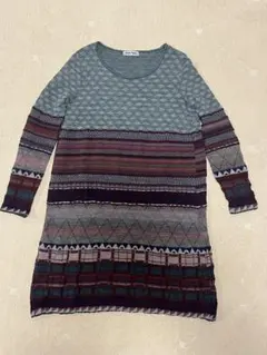 お値下げ‼️FUGA FUGA ⭐︎佐藤繊維　幾何学模様 七分袖チュニック