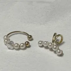 パールデザイン イヤーカフ2点セット