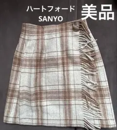 HARTFORD 美品巻チェックスカート11号Lサイズレトロ SANYO 値引中のサムネイル