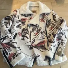 ZARA 花柄ムートンコート