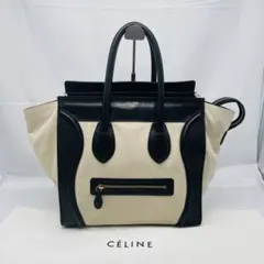 CELINE セリーヌ ラゲージミニ キャンバス×レザー ベージュ×ブラック
