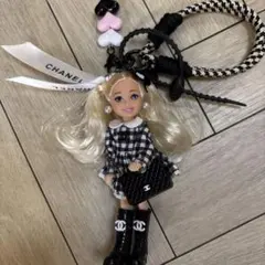 カスタムドール チェック柄ドレス 韓国バービー　じゃらじゃら　チャーム　新品