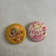 新品未使用　おジャ魔女どれみ 刺繍缶バッジ ハナちゃん　はづき　セット売り