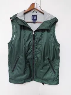 GAP フード付きベスト グリーン メンズのサムネイル