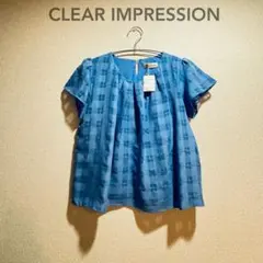 タグ付未使用品｜クリアインプレッション Aライン フレア袖 ブラウス ギャザーのサムネイル