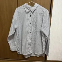 ストライプ 長袖シャツ 左胸ポケット付き