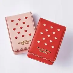 サマンサタバサ　プチチョイス　ハートモチーフ刺繍　リップポーチ　ピンクのサムネイル