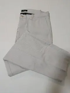90s ローレン・ラルフローレン 34×32 ライトグレー ポロチノ チノパン