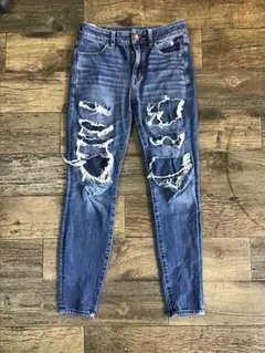 アメリカンイーグル　HI-RISE ジェギング　US4　クラッシュ&リペア