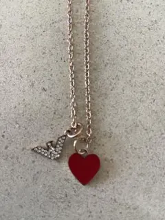 アルマーニ　ハート型チャーム ネックレス