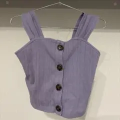 フロントボタン リブタンクトップ パープルのサムネイル