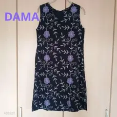 DAMA collection　パープルの花の刺繍が可愛いワンピース　チュニック