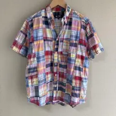 BEAMS パッチワーク 半袖シャツ Mサイズのサムネイル
