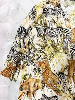 極美品 ZARA ザラ シャツ 希少 アニマル柄 総柄 派手 長袖 シャツ 虎