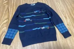 未使用に近いファミリア　車編み込みセーター