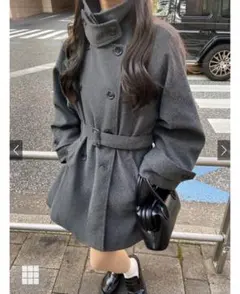 GRL ベルト付きマルチWayフェイクウールコート[fo1762]