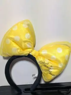 ディズニー　カチューシャ　デカリボン　ミニー　黄色