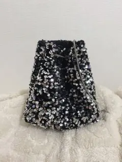 スパンコール バケツ型ショルダーバッグ