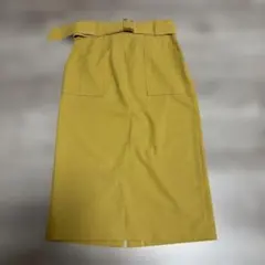 Opaque.clip マスタード ベルト付き タイトスカート　美品のサムネイル