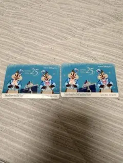 東京ディズニーシー25周年 JAL搭乗証明書 ステッカー セット　チップとデール