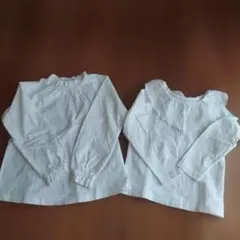 branshes&UNIQLO 長袖シャツ ホワイト120cm 2枚セット