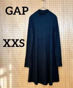 【GAP ギャップ】カットソーワンピース ハイネック フレア XXS ブラック
