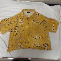 Subciety 半袖シャツ ペイズリー柄 イエロー Mサイズのサムネイル