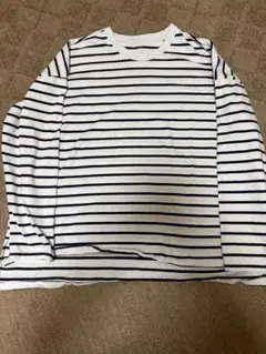 GAP ボーダー ロングスリーブ カットソー ホワイト ネイビー Lのサムネイル