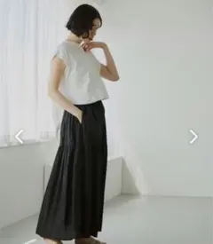 【北欧暮らしの道具店】軽やかナイロンのティアードスカート　BL