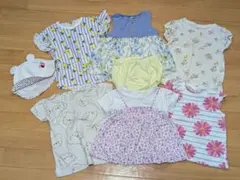 週末セール✨️90cm 女の子 半袖 夏服8点まとめ売り GU 西松屋 保育園着