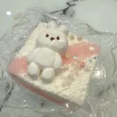 MOMOCO スクイーズ クリア うさぎ ケーキ サンド リボン 新品