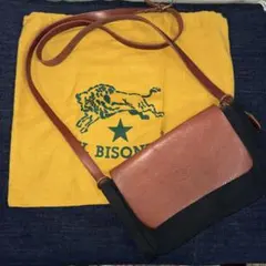 IL BISONTE ショルダーバッグ レザーキャンバス　イルビゾンテ