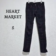 ハートマーケット チェック柄スキニーパンツ ストレッチ ズボン　S