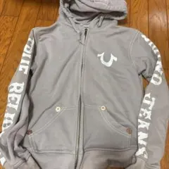 TRUE RELIGION ジップアップパーカー グレー L