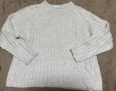 SEASON REASON グレー リブ編み ニット Lサイズ