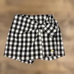 黒と白のギンガムチェック キュロットスカート 100cm 新品