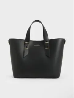 CHARLES & KEITH シャナイア トートバッグ - ブラックのサムネイル
