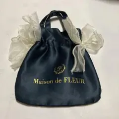 Maison de FLEUR ネイビーの ミニ巾着トートバッグのサムネイル