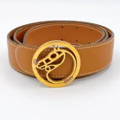 HERMES エルメスベルトH型シルバーバックルヴィンテージオレンジ箱付最終価格 HERMES エルメスベルトH型シルバーバックルヴィンテージオレンジ箱付