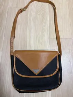D385/タグ付きYVES SAINT LAURENT バッグ 2way 紺 茶 - メルカリ
