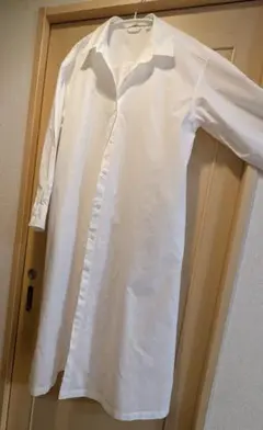 UNIQLO レディース ロングシャツワンピース ホワイト L