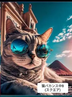 ダイヤモンドアート 30✕40 スクエア(四角型)　猫バカンス中B