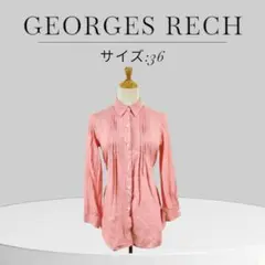 美品 GEORGES RECH ジョルジュレッシュ ピンク プリーツ 長袖 綿