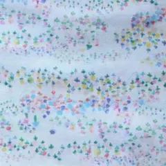 ダブルガーゼ　はぎれ　生地　プリマベーラ　フラワー　花柄　白