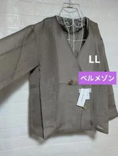タグ付新品　大きめシースルー春夏コーデ　薄着 上品レディースノーカラージャケットのサムネイル